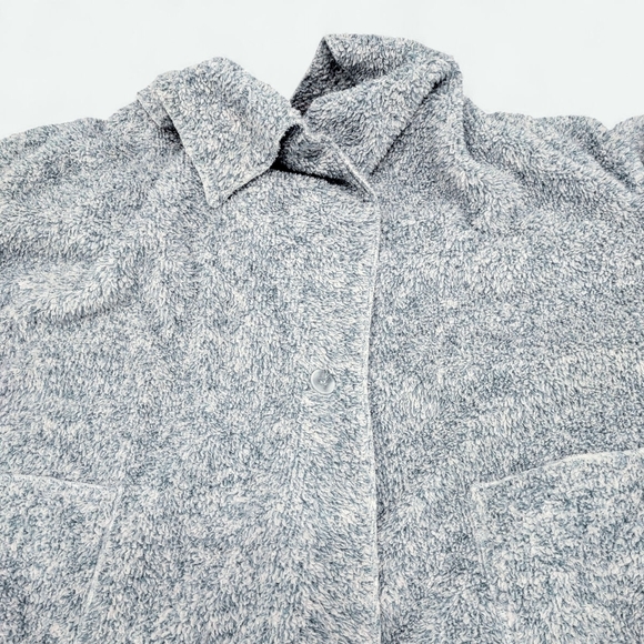 Hugs from Soft Surroundings Cozy Plush Blue-Green Single-Button Cardigan OSFA - Picture 8 of 14